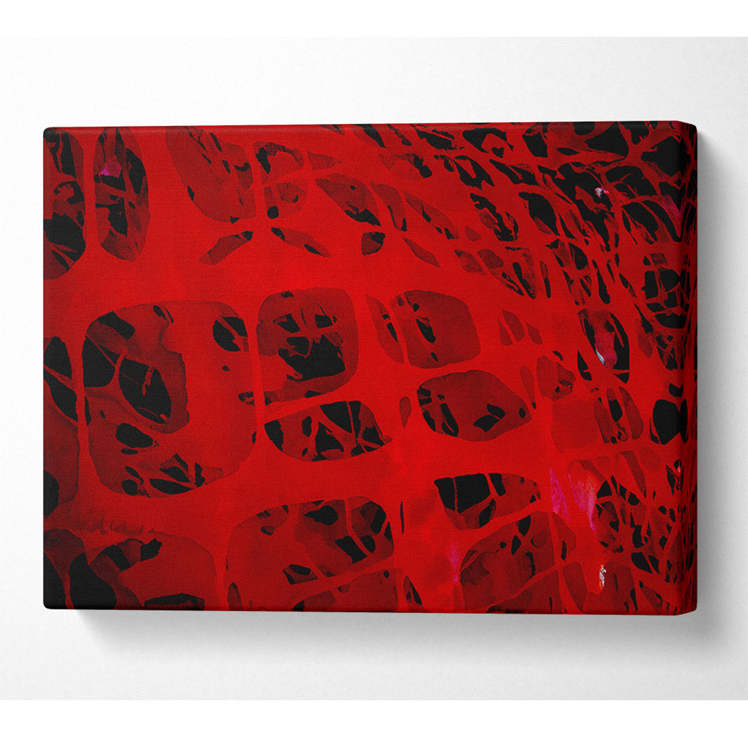 Rote Quadrate - Kunstdrucke auf Leinwand - Wrapped Canvas