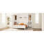 Lit double blanc avec deux garde-robes, plateforme stable et tablette pour armoire de chambre à coucher, étagère de rangement, chambre d'amis polyvalente,