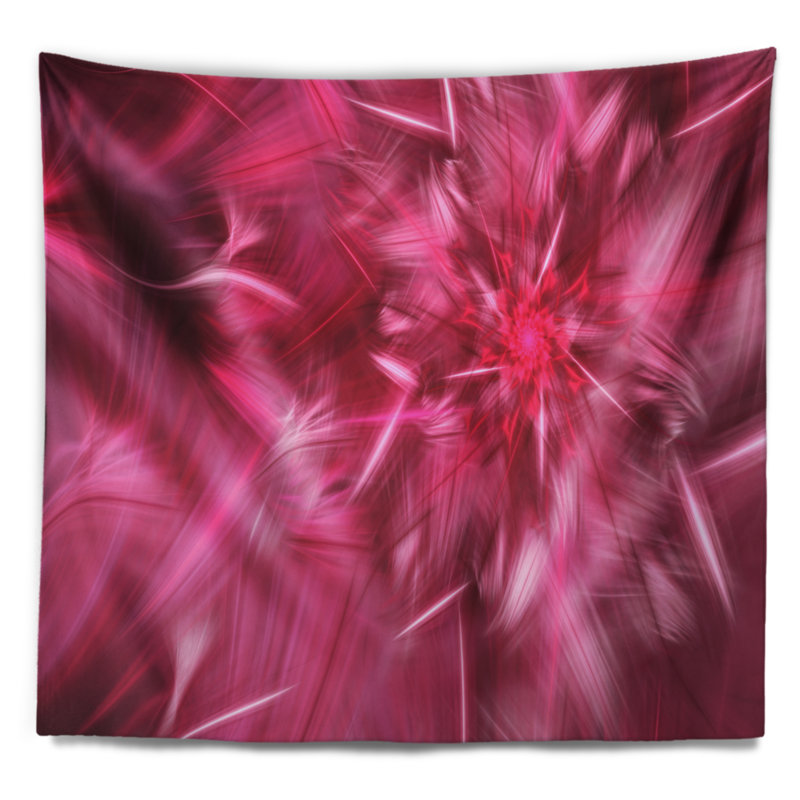 Tapisserie rose et rotatif floral, H 32 po x l 39 po