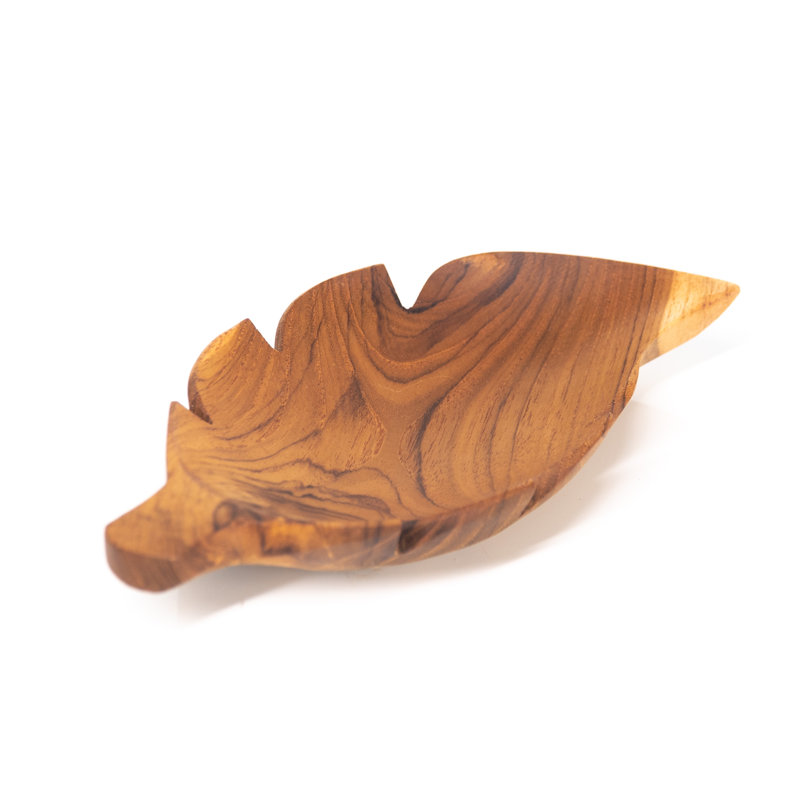 Feuille de teck en bois (ensemble de 4)