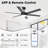 Vaczon 60" Modern Smart Large Ceiling Fan with Dimmable 3CCT LED Lights, 6-Speed Reversible DC Motor, Timer, Remote and App Control-1673542287