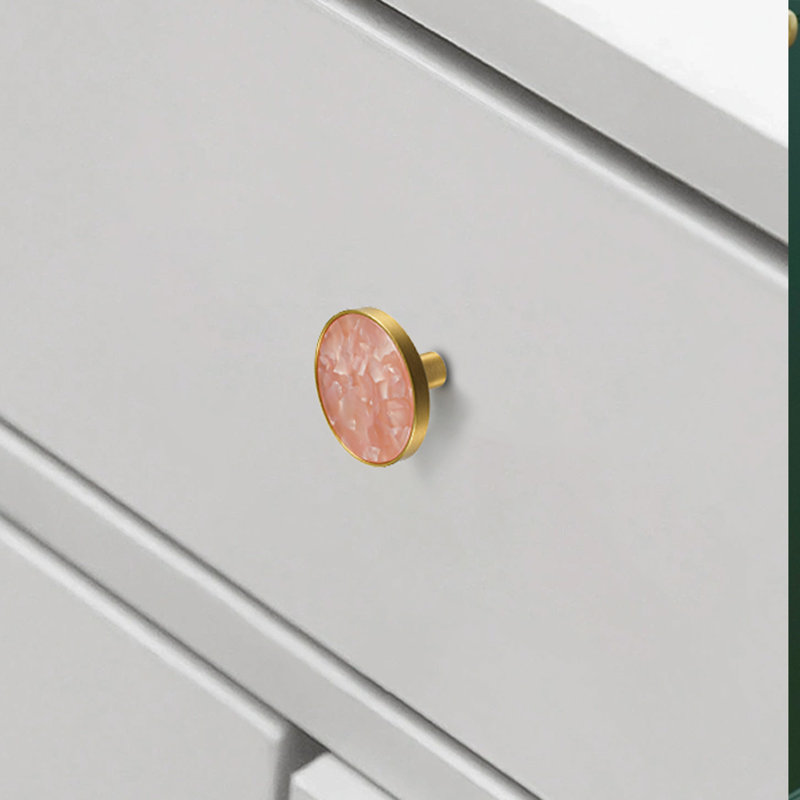 Peachy Pink Shell Pattern Circle Knob Multipack