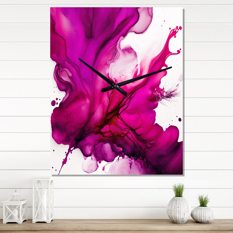 Ancienne horloge murale mystérieuse antique In Viva Magenta II, Moyen
