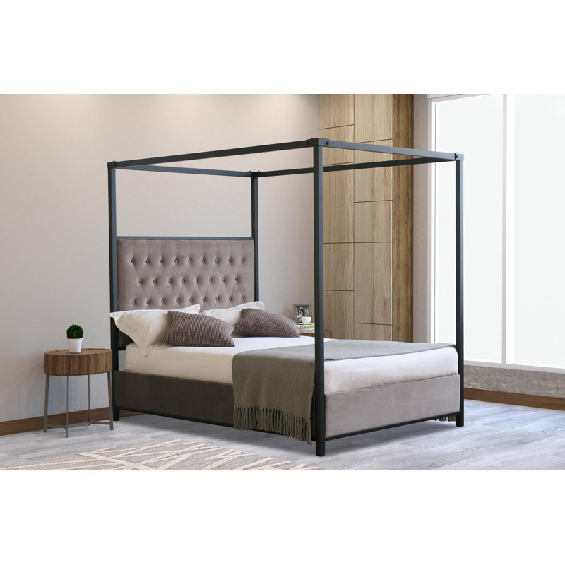 Aghadavy Upholstered Bed, Grey, Kingsize (5')
