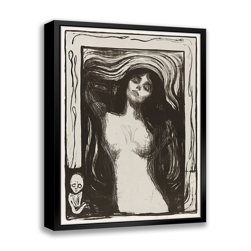 Madonna Liebendes Weib (1895) par Edvard Munch - cadre flottant, impression sur toile, L 11 po x H 14 po
