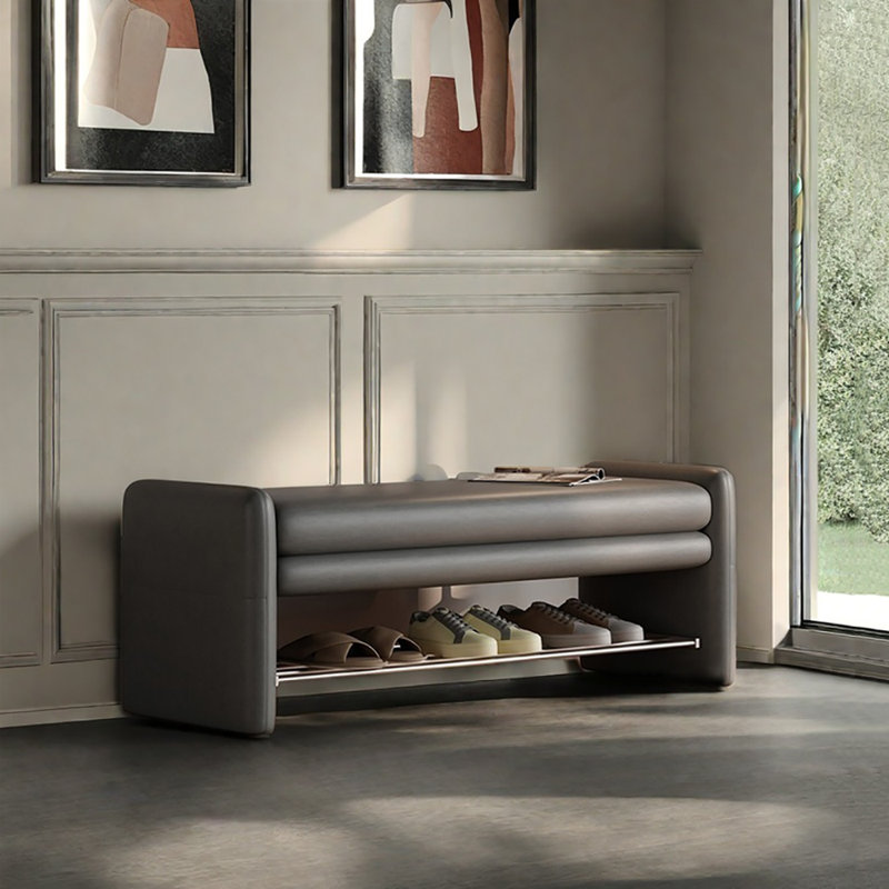 Tabouret à langer avec rangement 39,4 po, Gris