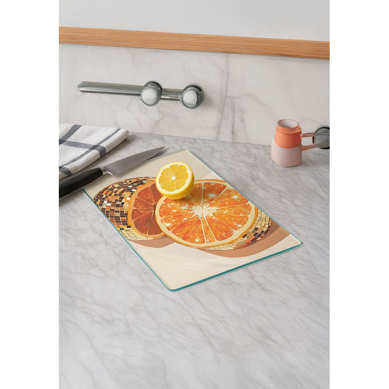 Premium Tempered Glass Cutting Board, 11.8 x 15.7 inches | 100% Antibacterial, Easy Clean Design with Non-Slip Silicone Feet | Ideal for Safe Food Preparation in Kitchen, Stylish & Functional