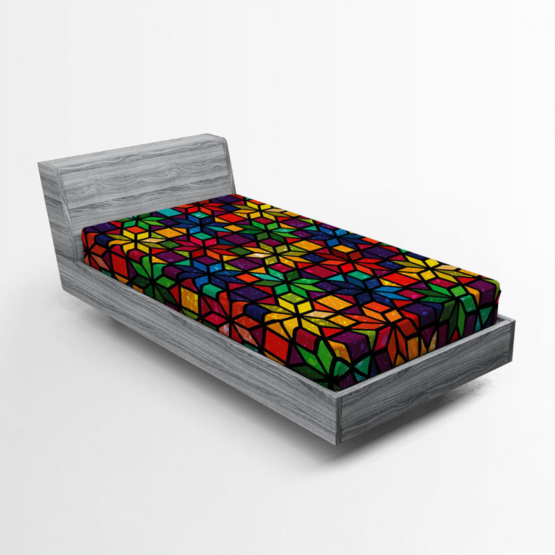 Microfiber Geometric Fitted Sheet, Twin XL Fitted Sheet