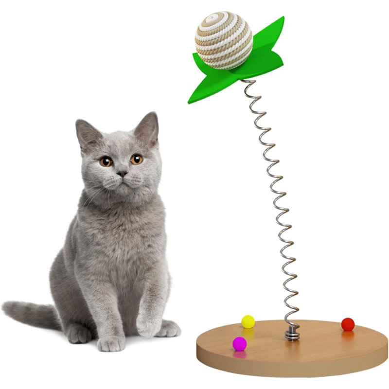 Jouet interactif pour chat - Boule à gratter en sisal