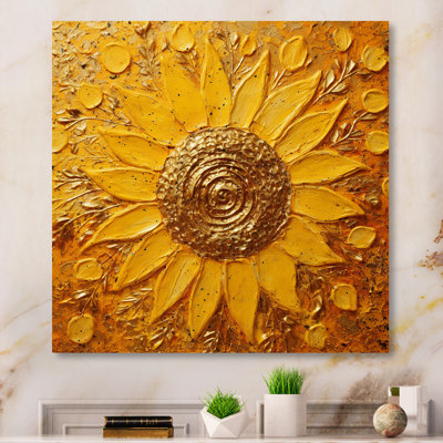" Golden Radiant Sunflower Blooming Painting "