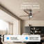 Ventilateur de plafond avec télécommande et éclairage : Ventilateur de 132 cm (52 pouces) avec DEL tricolore à intensité variable - Moteur CC silencieux et réversible - Usage intérieur et extérieur