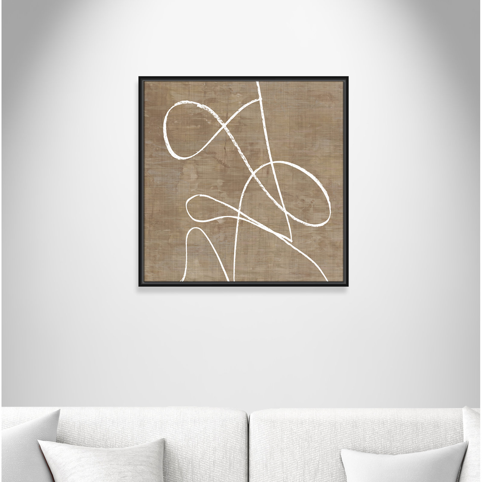 Catana "Swooping Lines" Print, 25.5" H x 25.5" W, Espresso