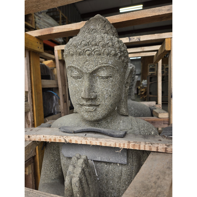 Bouddha assis en pierre de lave Jasamine