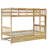 Twin Over Twin Rubber Wood Bunk Bed With Trundle, Convertible Into Twin Size Beds, Twin Size Bunk Bed With Ladder And Safety Guardrails=-124966172