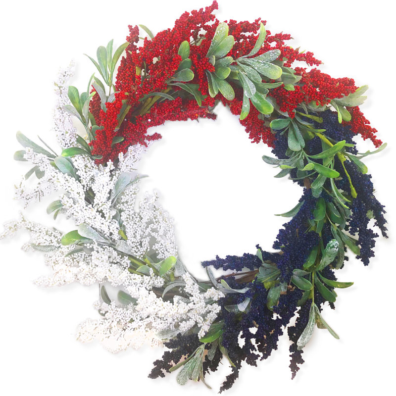 Couronne patriotique en chlorure de polyvinyle 24 po Astilbe