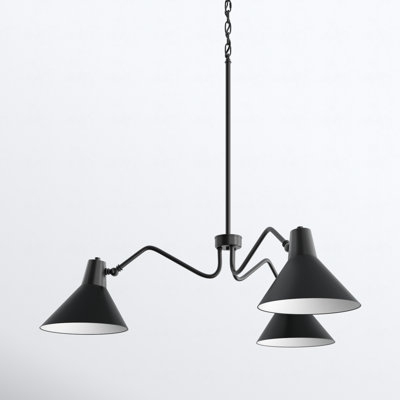 3 - Light Metal Dimmable Chandelier