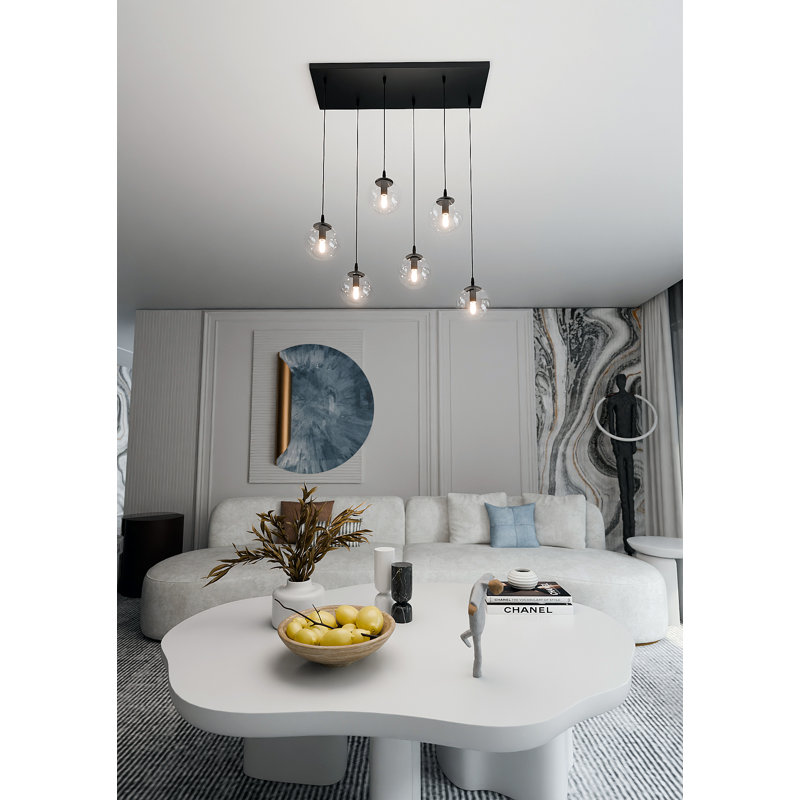 Cadesha 6 - Light Black Cluster Pendant, Transparent