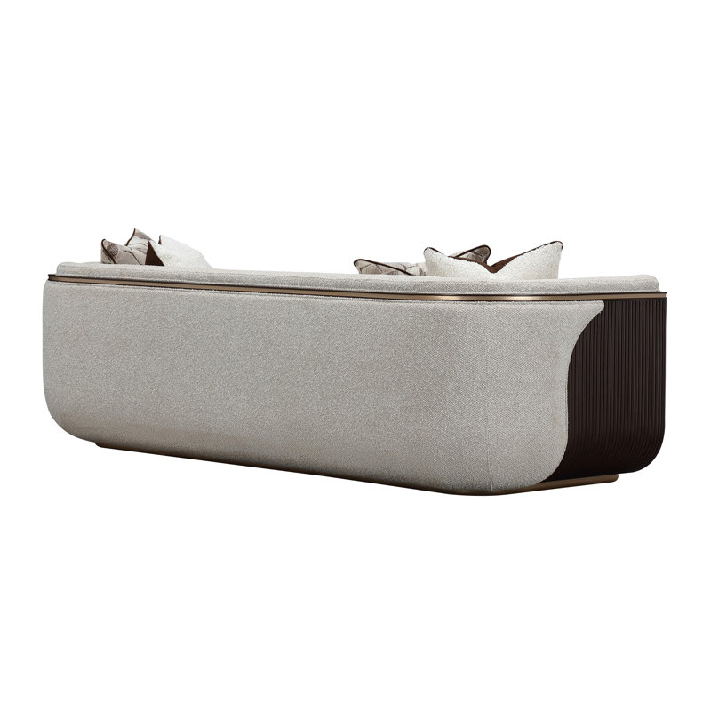 West Kensington Sofa - Buff/Seal Salt Caramel, Espresso Wood