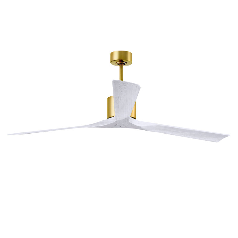 Nan XL 3 - Ventilateur de plafond, Laiton brossé, Blanc mat