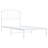 vidaXL Bed Frame White Powder-coated steel Twin Bed Frame Rectangular