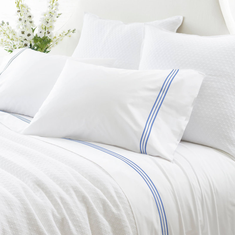Trio Pillowcases (Pair), French Blue, King Pillowcases