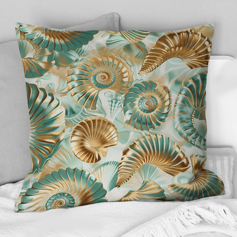 Coussin décoratif Gold Green Coastal II - Coastal, H 16 po x l 16 po