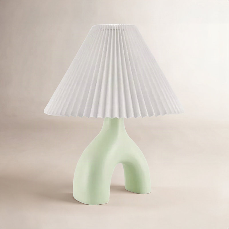 Celes Table Lamp, White, Light Green