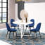 Table de salle à manger contemporaine bleue et moderne avec 5 chaises et 5 chaises