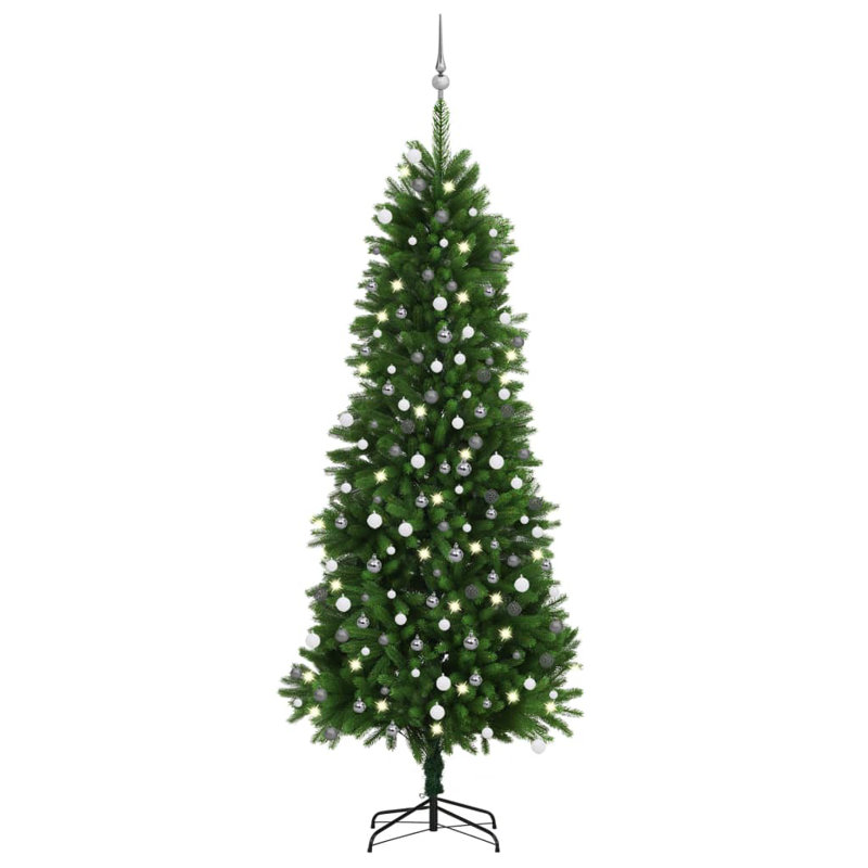 Artificial Christmas Tree with LEDs&Ball Set, 7.87ft H