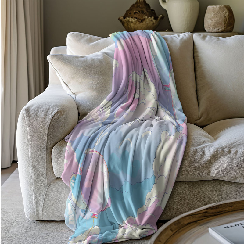 Ballons en l'air - couverture Sherpa de qualité supérieure 1 pièce, L 60 po x L 80 po