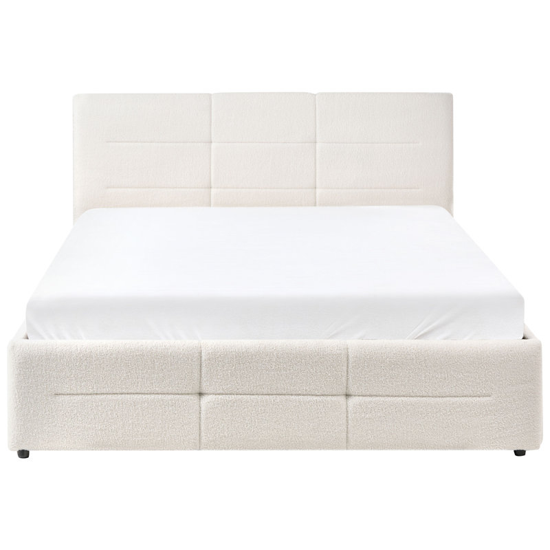 Upholstered Ottoman Storage Bed, European Double (140 x 200 cm), White