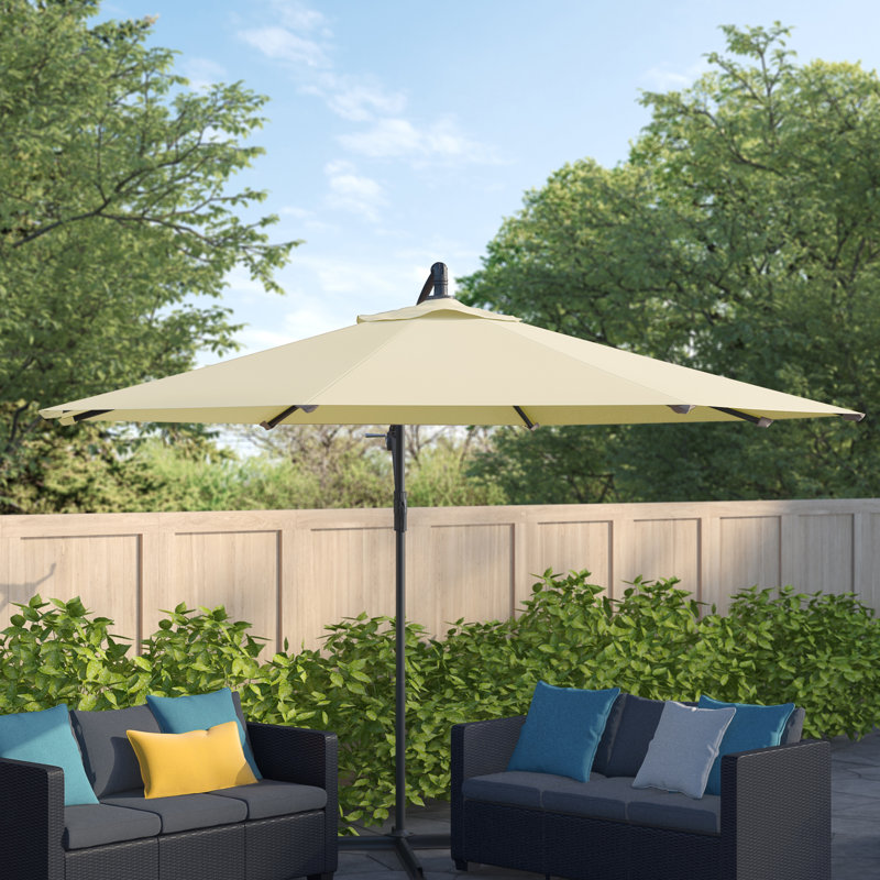 Amazonia 3(m) Garden Banana Parasol Hanging Cantilever Umbrella, Cream