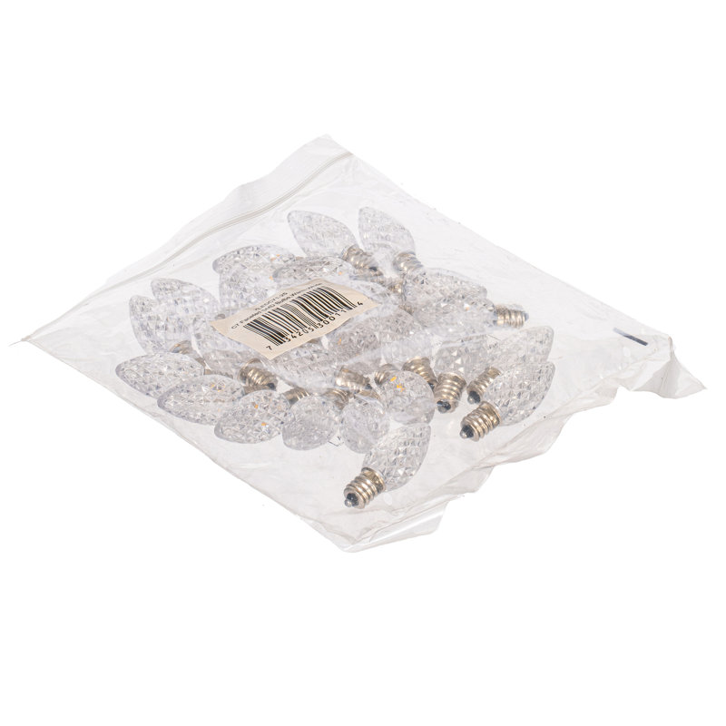 Vickerman C7 LED Warm White Faceted Replacement Bulb, Package Of 25