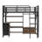 Metal Loft Bed With Storage Shelves, Wardrobe And Drawers For Teen And Adults-116760243