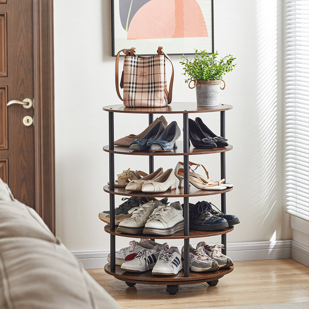 4 tier best sale shoe rack wood