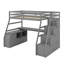 Lit mezzanine simple avec tiroirs, tablettes et bureau-1154361501