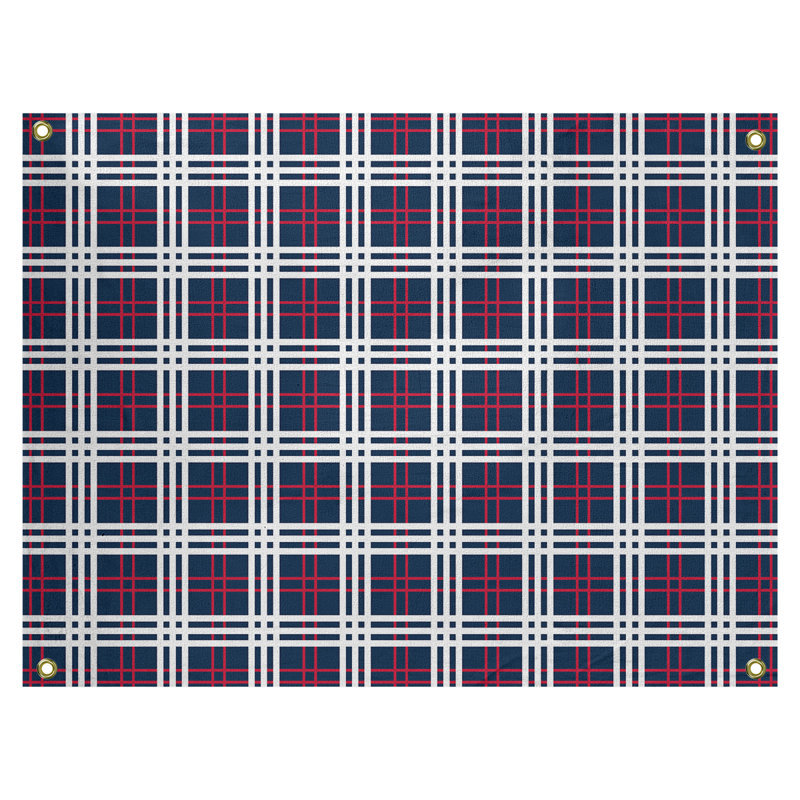 Tapisserie de luxe en polyester New England, H 59 po x l 80 po, Bleu / Rouge / Blanc