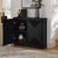 Armoire de rangement Mid-Century moderne en forme de V, buffet avec panneau de fibres à densité moyenne durable, multifonctionnel pour divers espaces-281623402