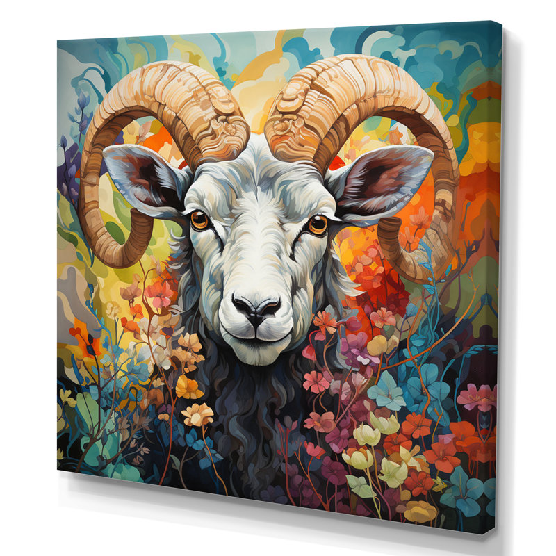 Colourful Sheep Chromatic Harmony - Animals Canvas Prints, Toile tendue, H 30 po x l 30 po x P 1 po