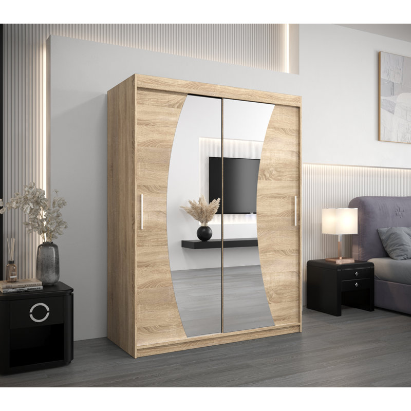 Aahir 2 Door Solid + Manufactured Wood Wardrobe, White Matt