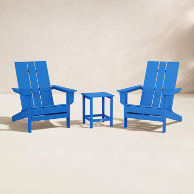 POLYWOOD® x 2-Person Oversized Adirondack Outdoor Seating Group with Side Table