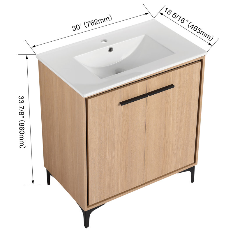 Meuble-lavabo simple avec comptoir Mans 30