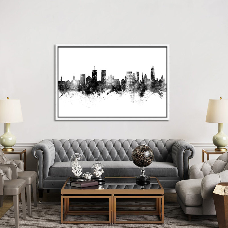 Syracuse New York Skyline by Michael Tompsett - 1 Piece Wall Art on Canvas, 101.6cm H x 152.4cm W x 3.81cm D