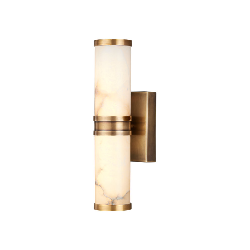 Petite applique murale Brenham, Naturel / laiton rétro, H 4,5 po x l 14,5 po x P 5 po, 6