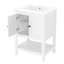 Meuble-lavabo moderne blanc 24 po avec lavabo en céramique, cadre en bois massif et tablette ouverte pour un rangement élégant-116332365