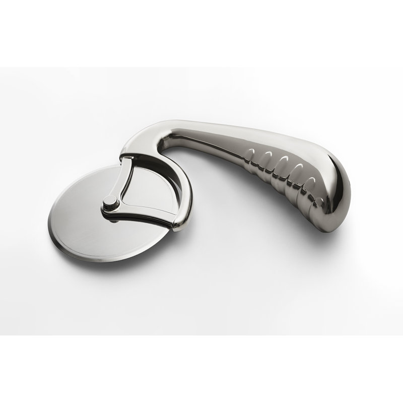 Ergonomic Stainless Steel Pizza Cutter Wheel with Curved Handle