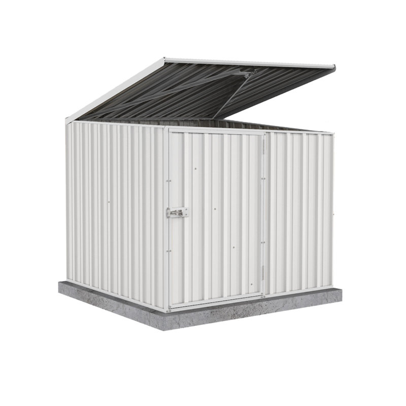 Absco Utility 5 ft. W x 5 ft. D Metal Galvanized Steel Pool Pump Multipurpose Storage Shed Surfmist, Surfmist