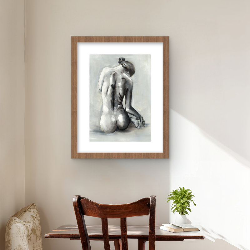 «Nude Woman from Be Back - Contemporary Beauty», reproduction encadrée