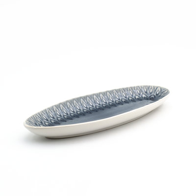 Peacock Crackle-Glazed Appetizer Platter