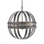 Lustre - luminaire suspendu galvanisé 4 lumières, chaîne réglable